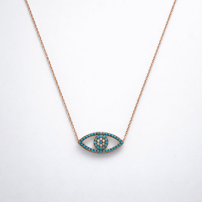 Nazar Amora pendant in 925 silver, evil eye protection necklace