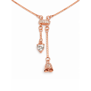 Dual Charm drop necklace in 925 silver