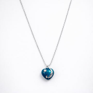 Celestia Heart Pendant – Moon & Star Design