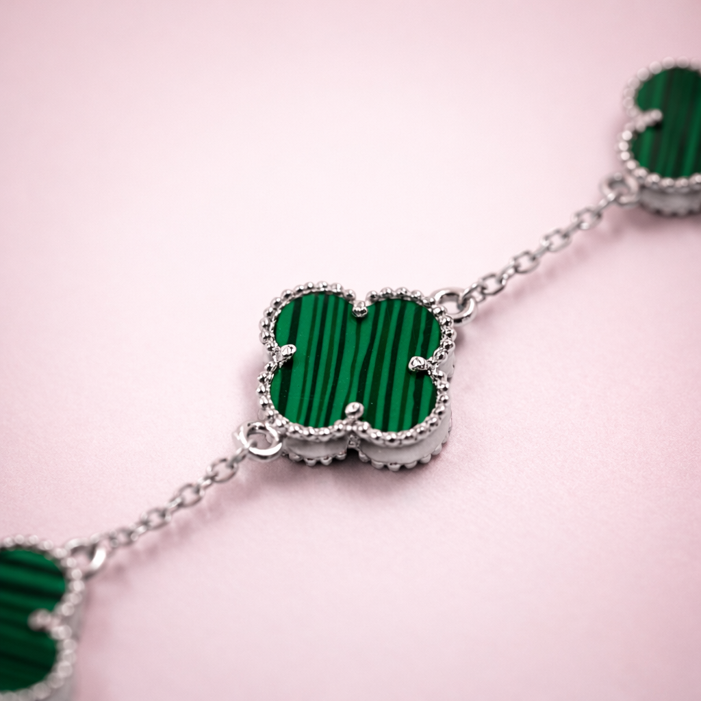Emerald Clover bracelet in 925 silver