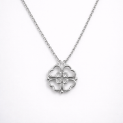 Amora 4-Heart Clover magnetic necklace in 925 silver