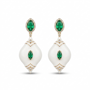 Emerald Royale enamel drop earrings in 925 silver