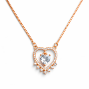 Eternal Heart drop necklace in 925 silver