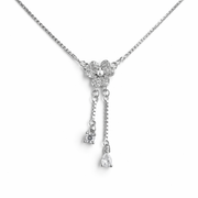 Floral Drop charm necklace in 925 silver