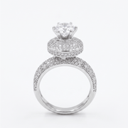 Majestic Solitaire Pavé Ring in 925 sterling silver with CZ solitaire