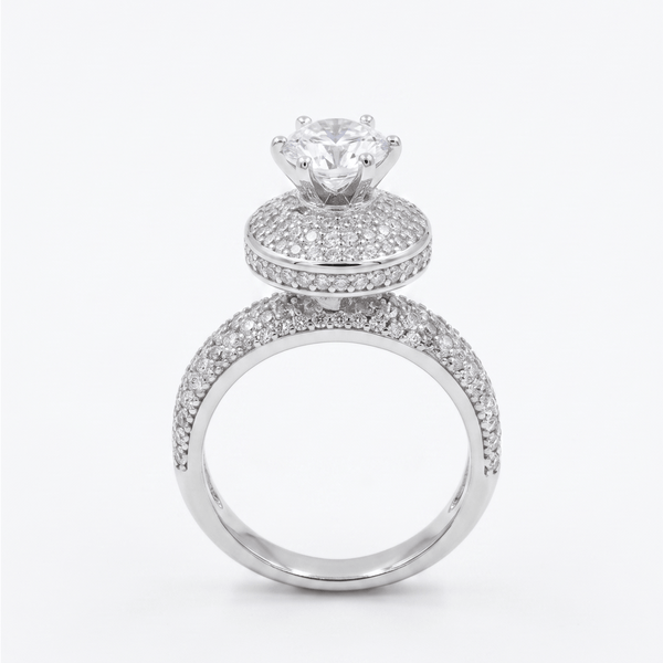 Majestic Solitaire Pavé Ring | 925 Sterling Silver | CZ | Imported | Ruaab