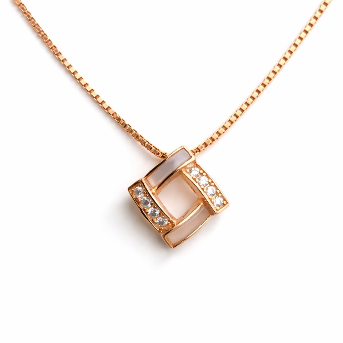 Geometric Loop Pendant Necklace – 925 Silver