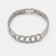 Iced Infinity link bracelet in 925 silver