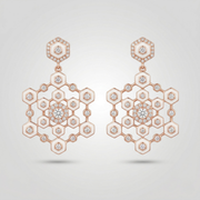 Ivory Hexa luxe drop earrings in 925 silver