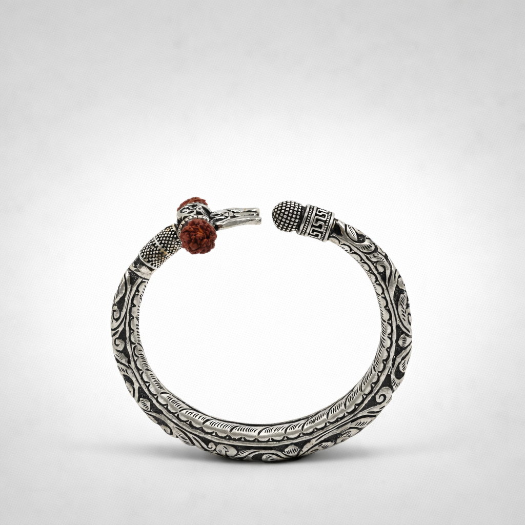 Mahadev Trishul Rudraksh kada in 925 silver, Ruaab Exclusive