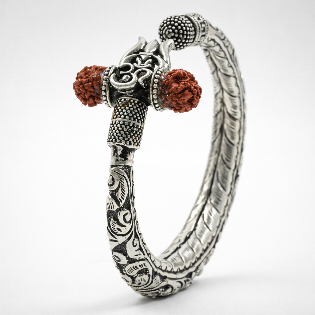 Mahadev Trishul Rudraksh Kada – Ruaab Exclusive 925 Silver