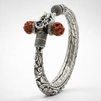 Mahadev Trishul Rudraksh Kada – Ruaab Exclusive 925 Silver