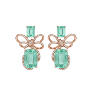 Mint Bow luxe statement earrings in 925 silver