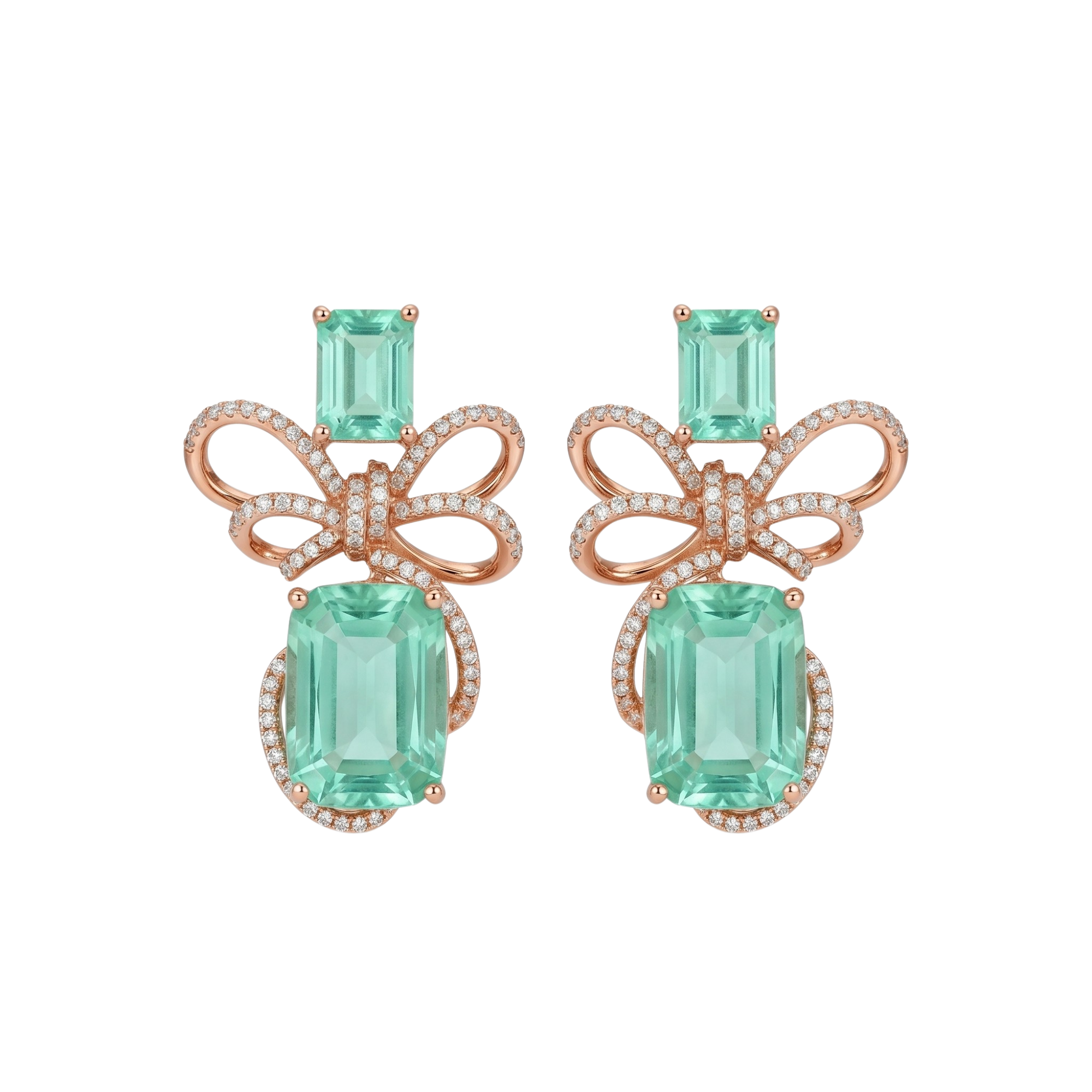 Mint Bow Luxe Statement Earrings