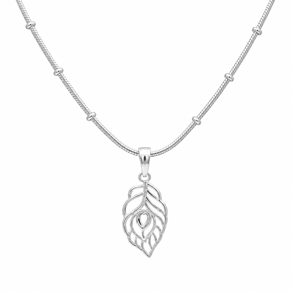 Mor Pankh peacock feather pendant in 925 sterling silver, Krishna pendant for women