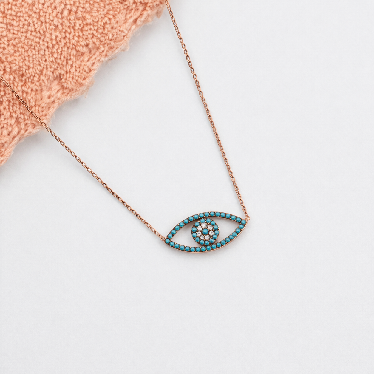 Nazar Amora pendant in 925 silver, evil eye protection necklace