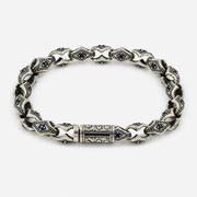 Royal Sapphire link bracelet in 925 silver, imported