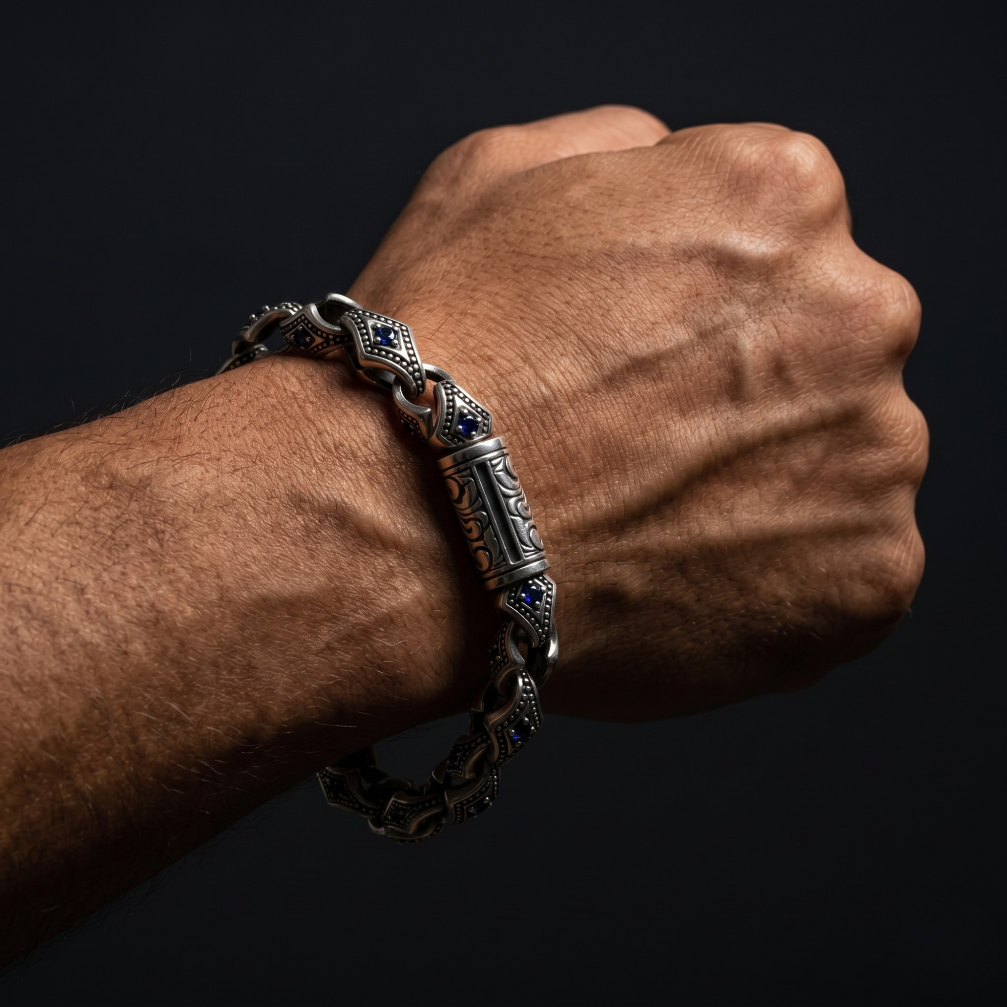 Royal Sapphire Link Bracelet | Imported | 925 Silver