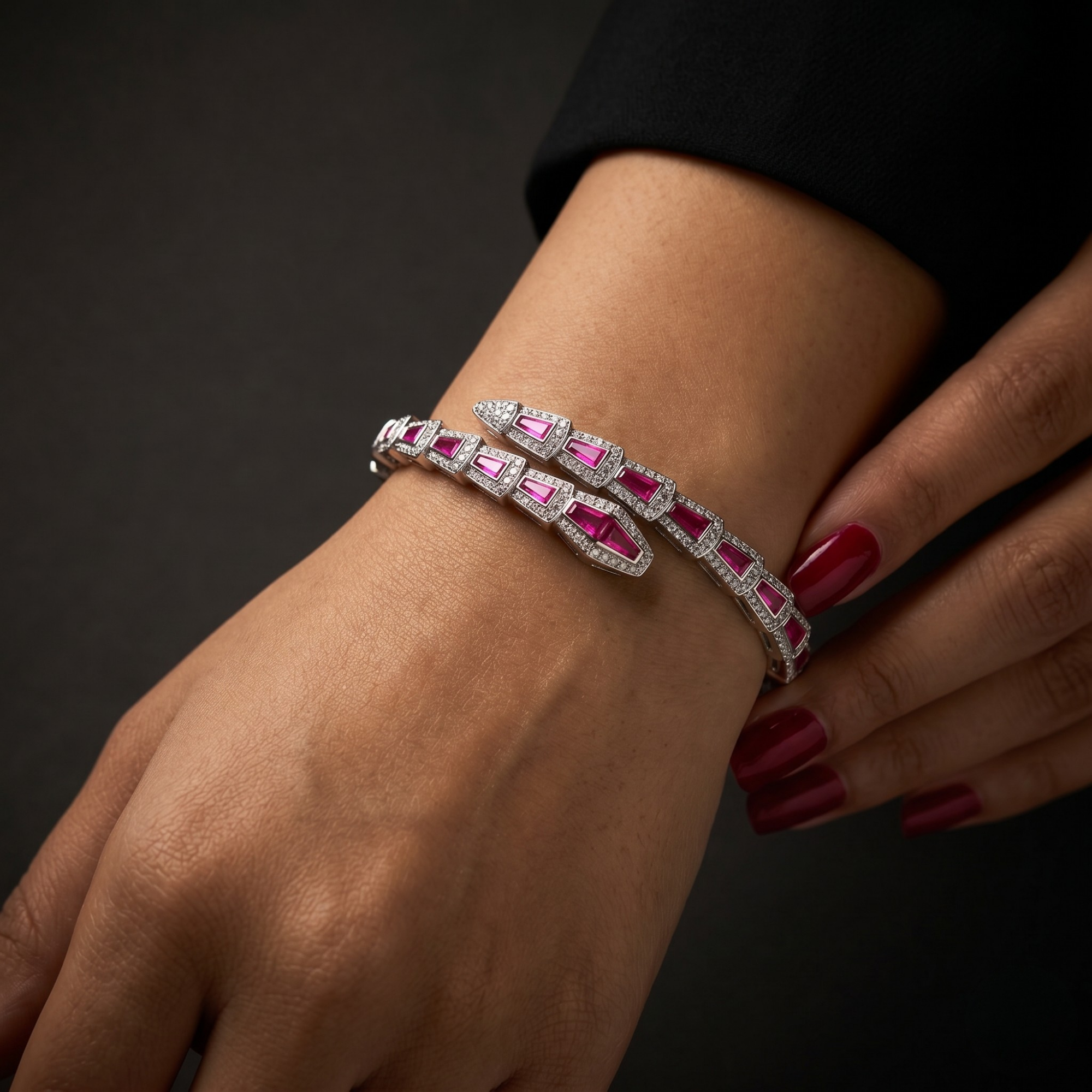 Ruby Line Elegance kada in 925 silver