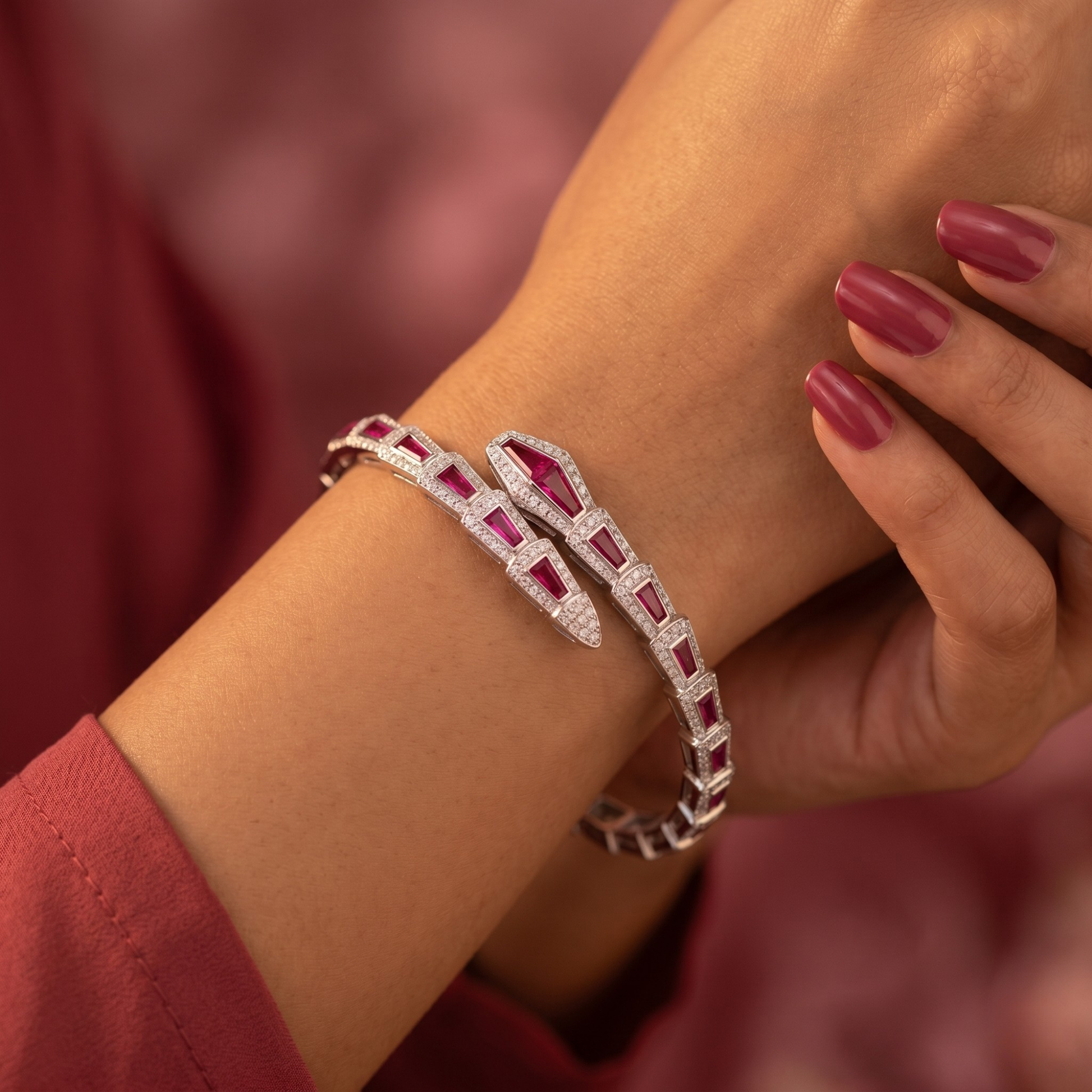 Ruby Line Elegance kada in 925 silver
