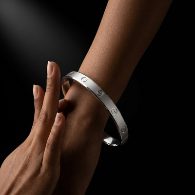 Screw Motif Bangle | 925 Sterling Silver | Unisex Cuff | Ruaab