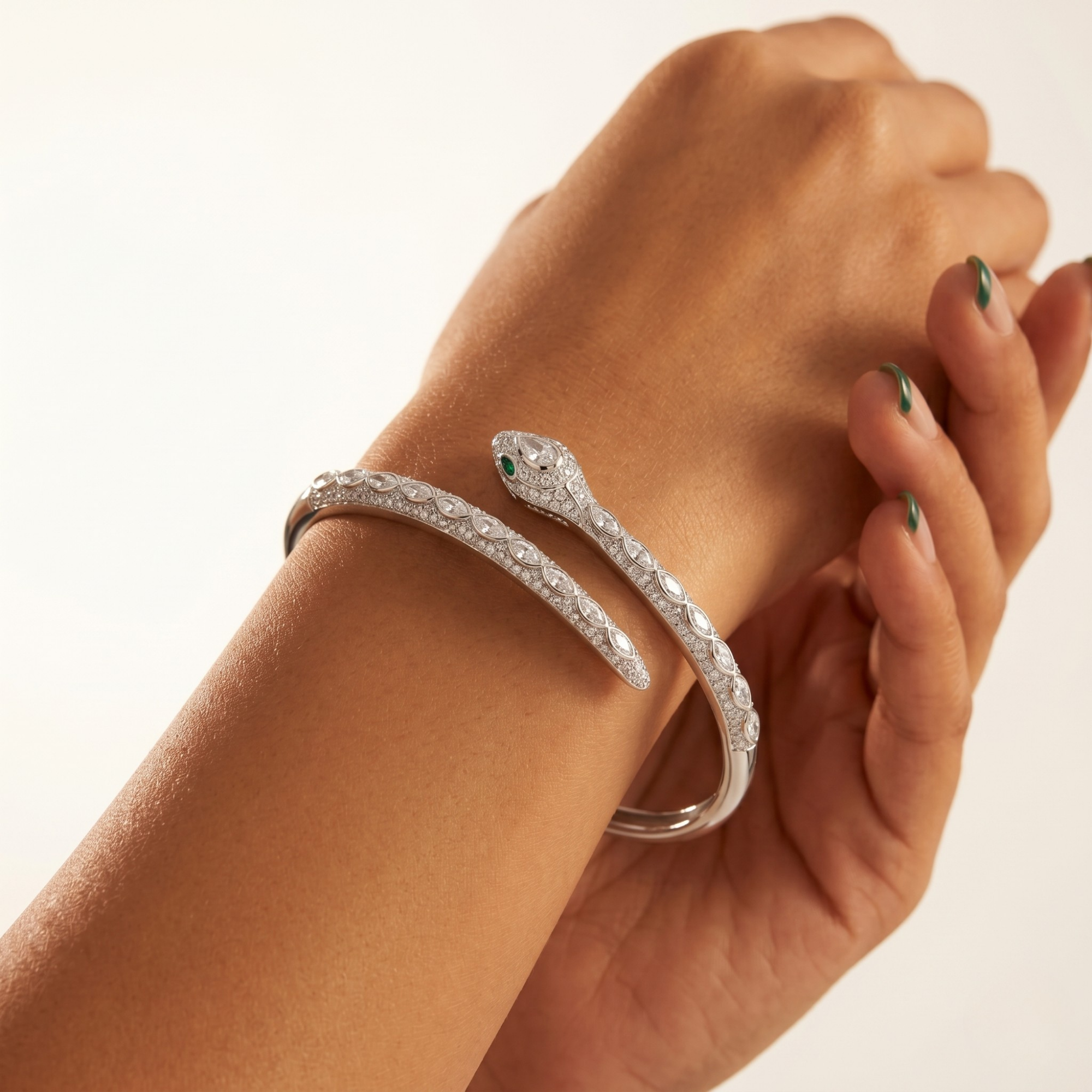 Serpent Grace kada in 925 silver