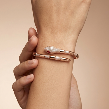 Serpent Luxe Kada – 925 Silver (Rose Gold Finish)
