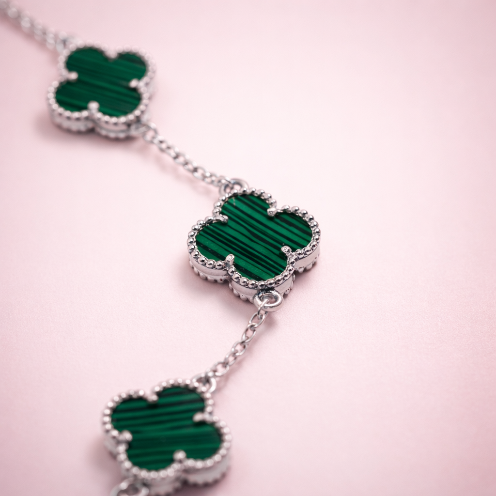Emerald Clover bracelet in 925 silver