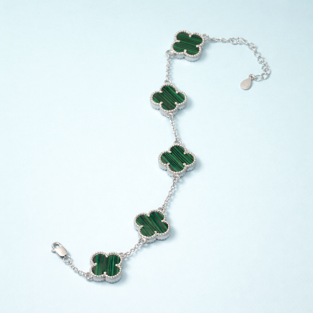 Emerald Clover bracelet in 925 silver