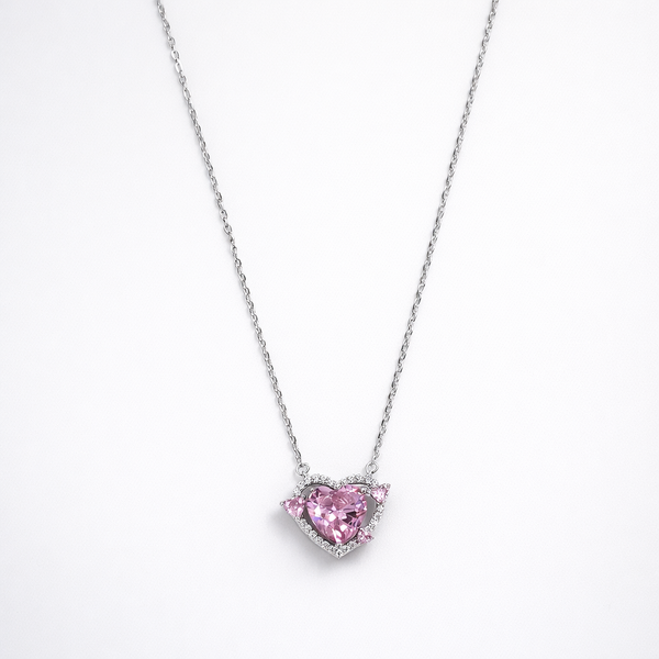 Amora Heart Pendant – Pink Stone Edition