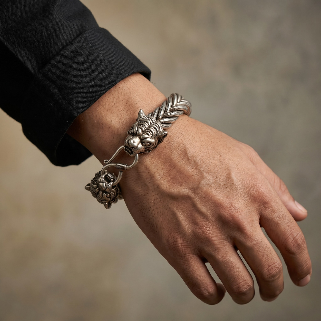 Tiger Sovereign Silver Bracelet