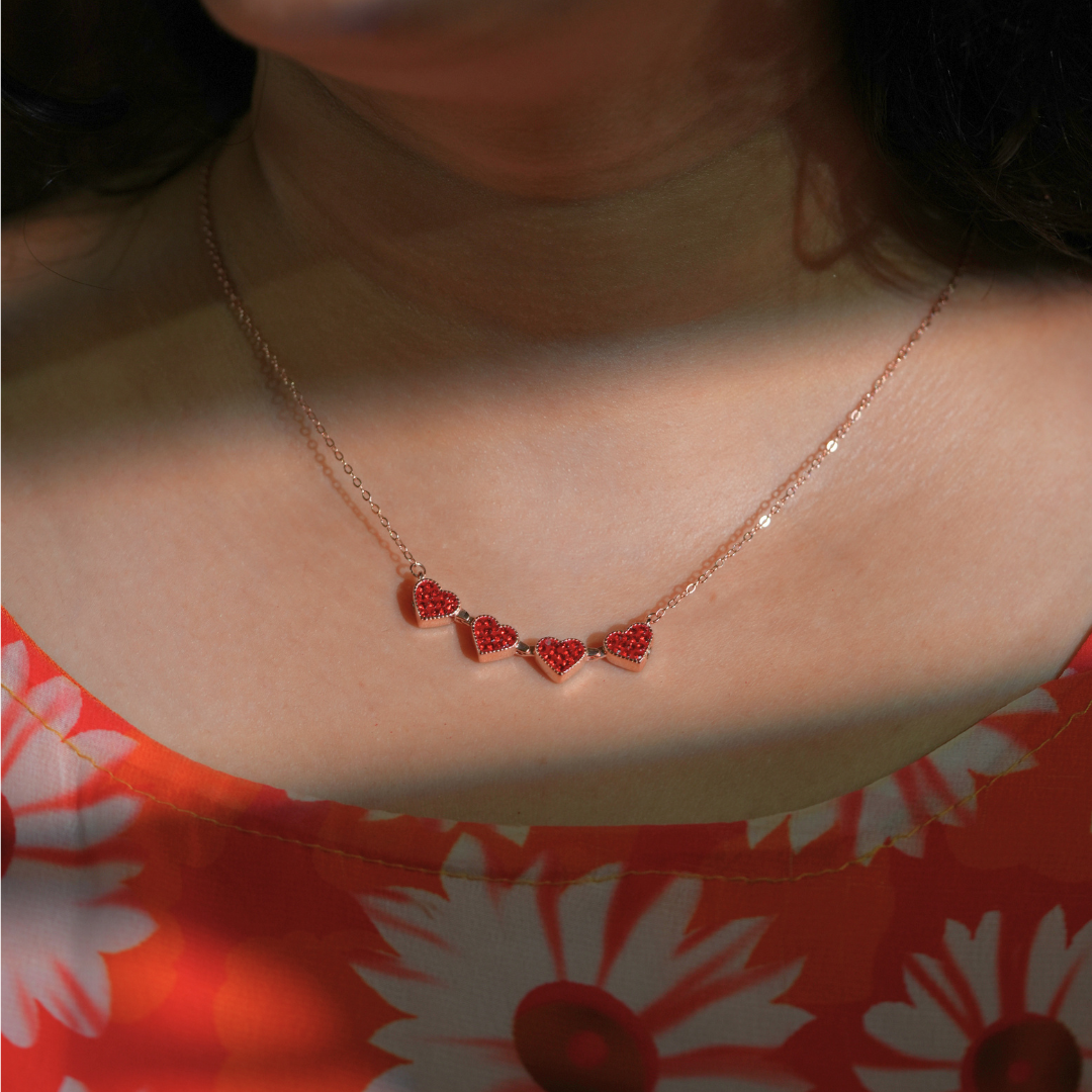 Amora Dual Heart magnetic pendant in 925 silver