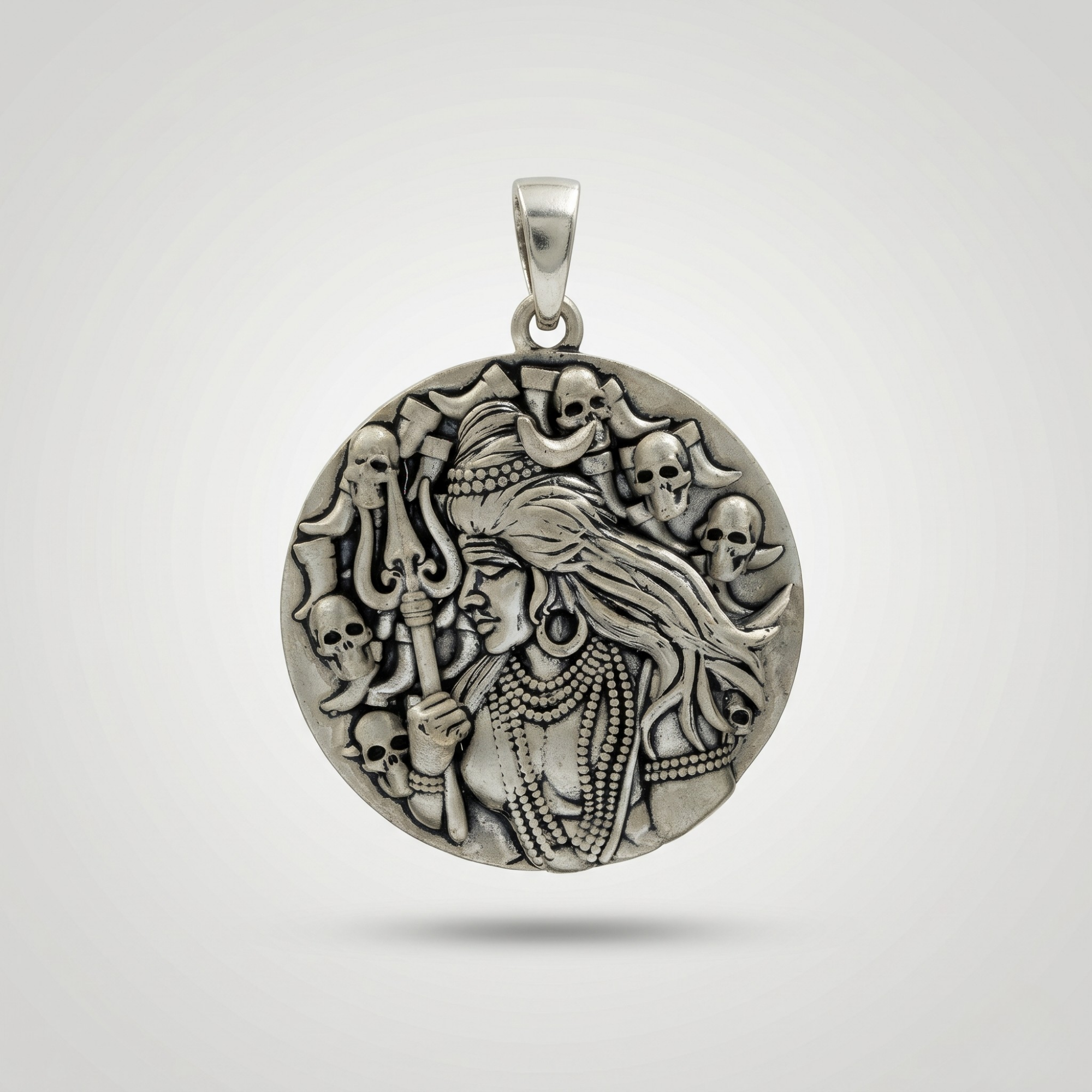 Mahakaal Rudra Antique Pendant  | 925 Sterling Silver | Spiritual Pendant for Men