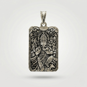 Shree Ganesh Antique Pendant  | 925 Sterling Silver | Spiritual Pendant for Men