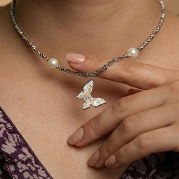 Pearl Flutter Butterfly Necklace