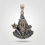Mahadev Trishul Antique Pendant  | 925 Sterling Silver | Spiritual Pendant for Men