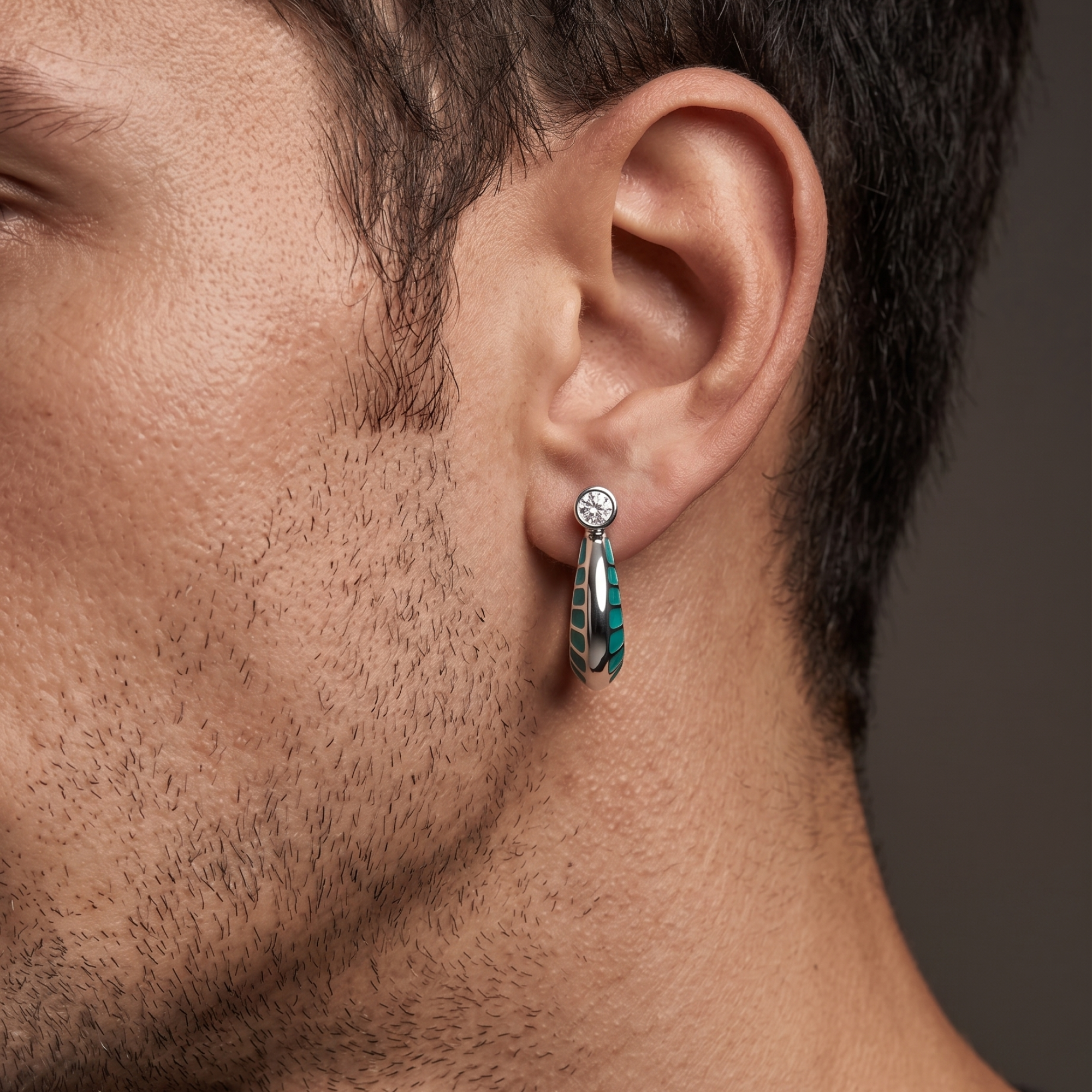 Aqua Circuit Hoop Earrings – 925 Silver