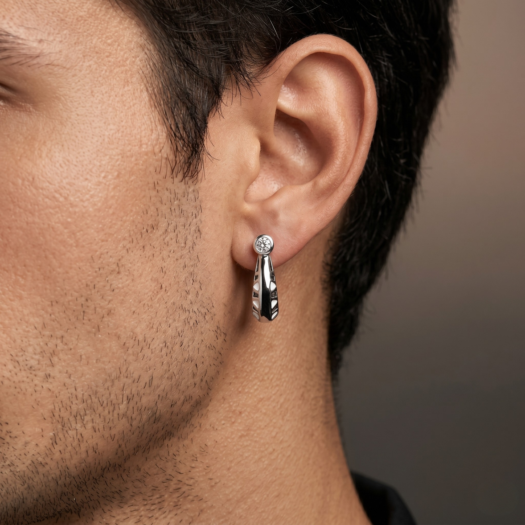 Arctic Void Hoop Earrings – 925 Silver
