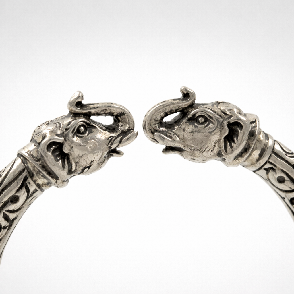 Rajwadi Elephant kada in 925 silver, Ruaab Exclusive