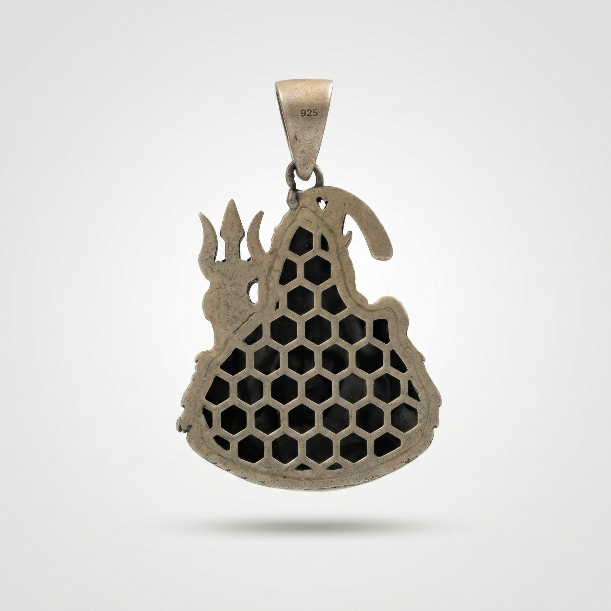 Mahadev Trishul antique pendant in 925 sterling silver, spiritual pendant for men
