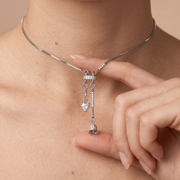 Dual Charm Drop Necklace – 925 Silver