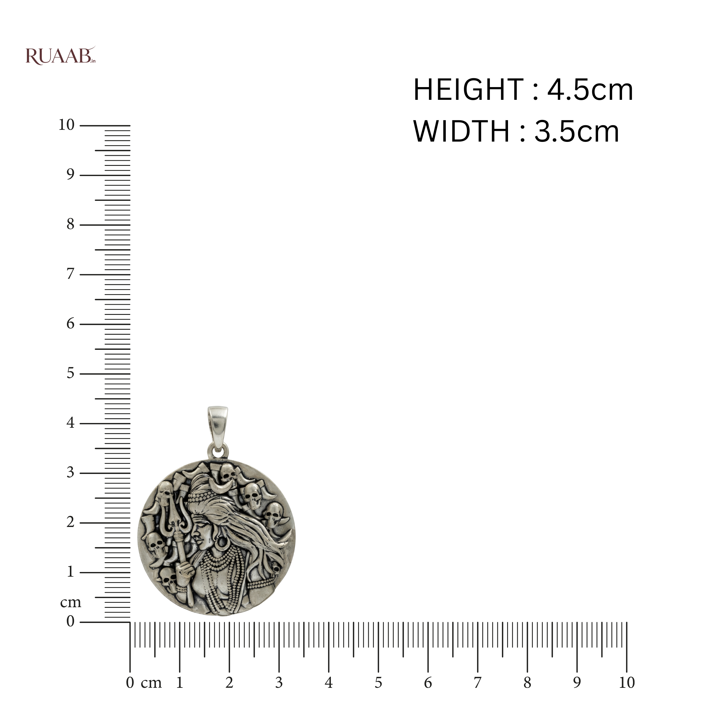 Mahakaal Rudra Antique Pendant  | 925 Sterling Silver | Spiritual Pendant for Men