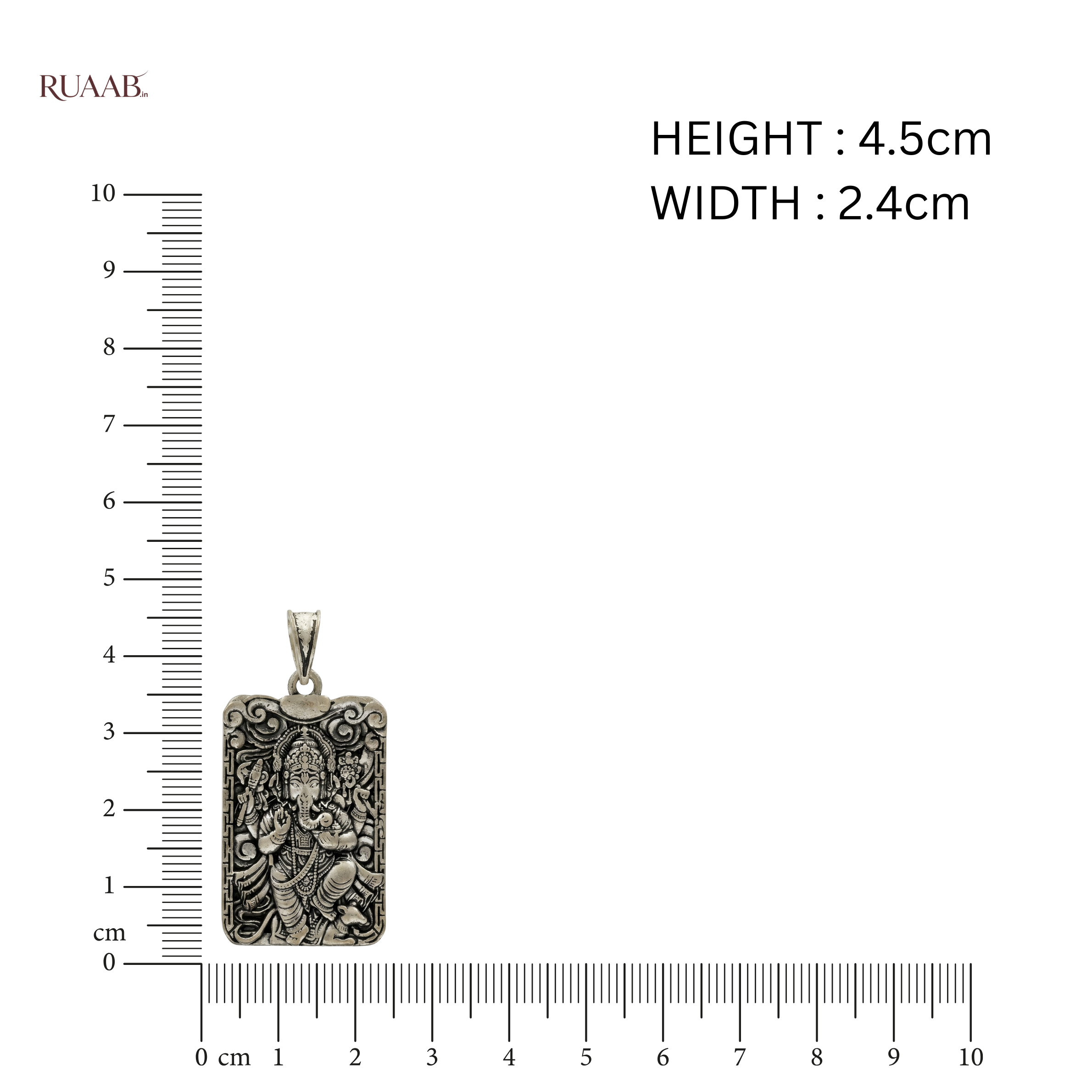 Shree Ganesh Antique Pendant  | 925 Sterling Silver | Spiritual Pendant for Men