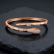 Serpent Luxe kada in 925 silver, rose gold finish