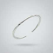 Twisted Flow open kada in 999 silver
