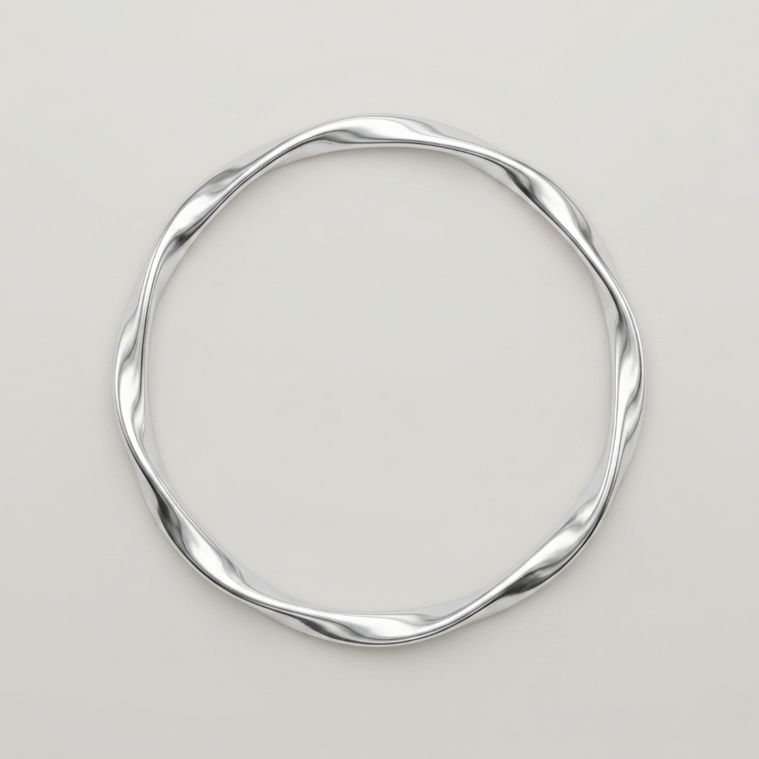 Liquid Wave kada in 999 silver